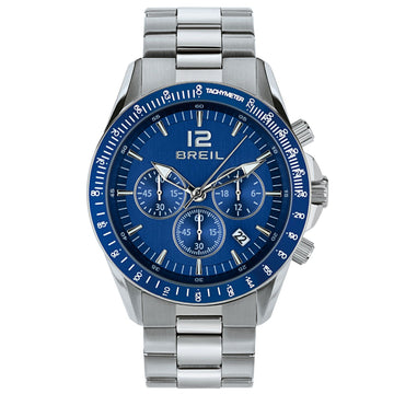 Orologio crono uomo Breil Tyler in acciaio con quadrante blu 43mm