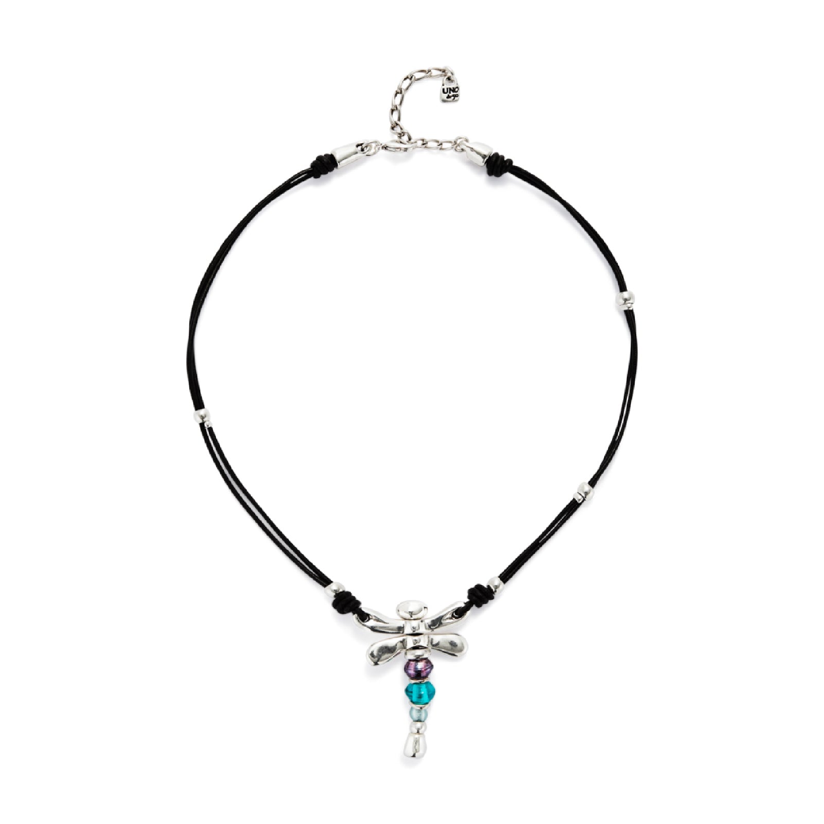 Collana Uno de 50 placcata argento e cristalli da donna 38 cm