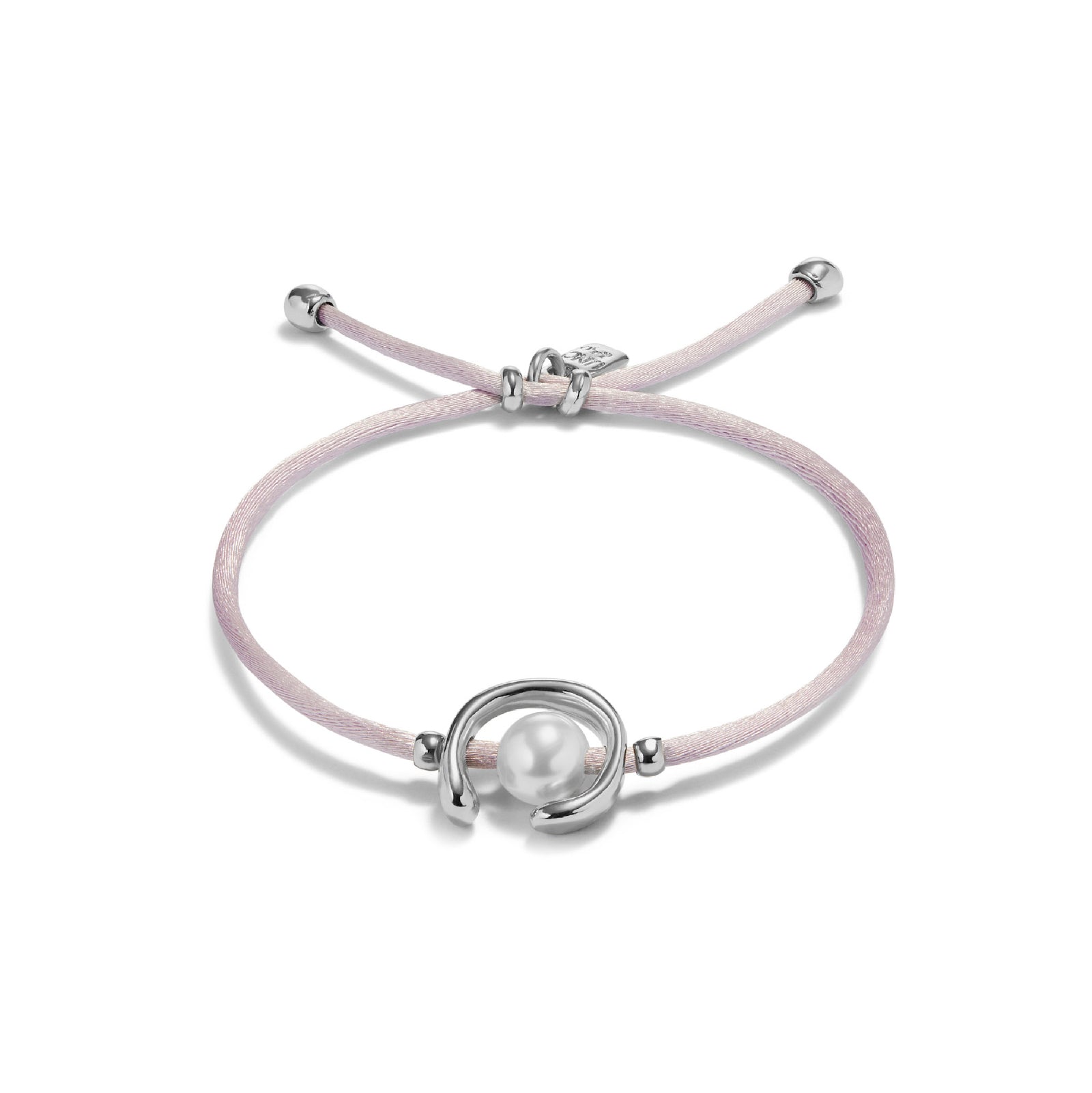 Bracciale con cordino Uno de 50 lilla con perla da donna 15,5 cm