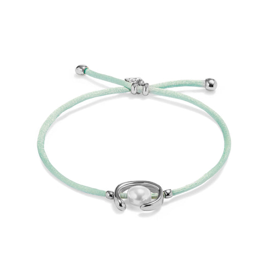 Bracciale con cordino Uno de 50 verde acqua con perla da donna 15,5 cm