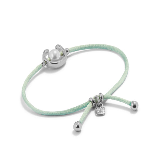 Bracciale con cordino Uno de 50 verde acqua con perla da donna 15,5 cm