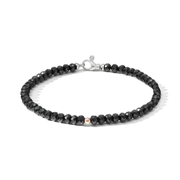 Bracciale Comete Black Star da uomo in argento e spinelli neri