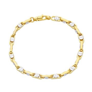 Bracciale uomo JOY Gioielli in oro giallo e bianco con maglie ovali VDB312GB21-1