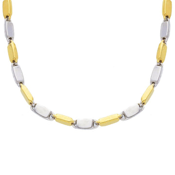 Collana uomo JOY Gioielli Oro in oro giallo e bianco maglie bicolor piatte