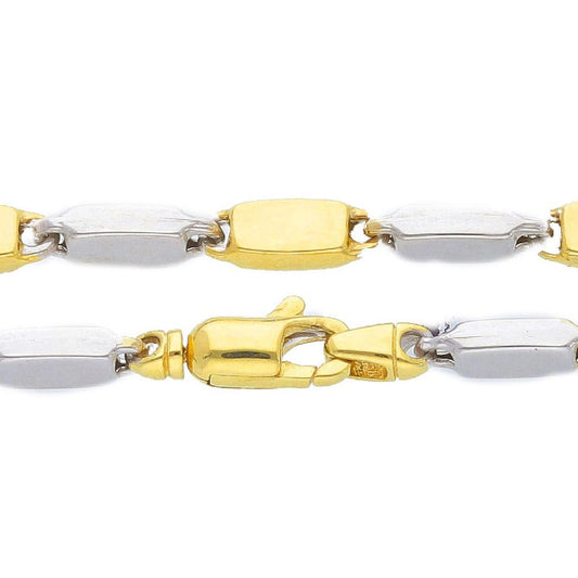 Collana uomo JOY Gioielli Oro in oro giallo e bianco maglie bicolor piatte