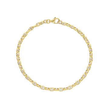 Bracciale catena bambini JOY Gioielli in oro giallo e bianco maglie bicolor