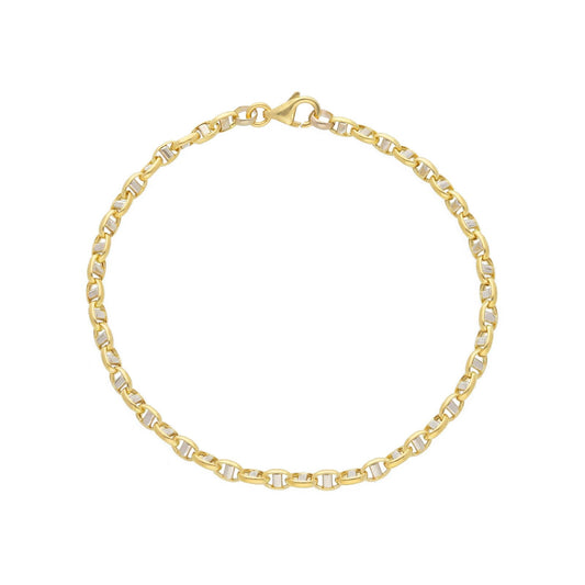 Bracciale catena bambini JOY Gioielli in oro giallo e bianco maglie bicolor