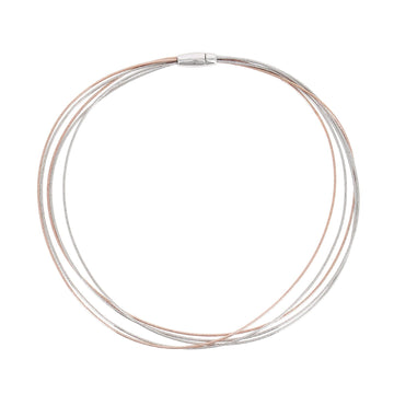 Collana donna Pesavento DNA Spring 5 fili in argento rodiato e rosé