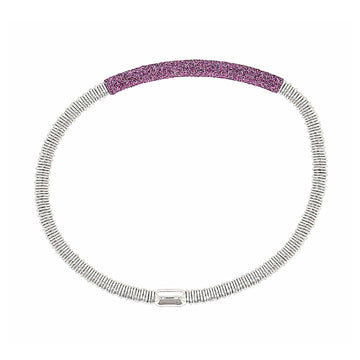 Bracciale elastico donna Pesavento Colori Del Mondo argento polvere viola Provenza