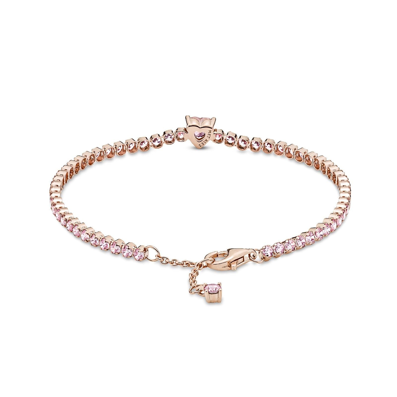 Bracciale Tennis Rosa con Cuore in rilievo 580041C01-2