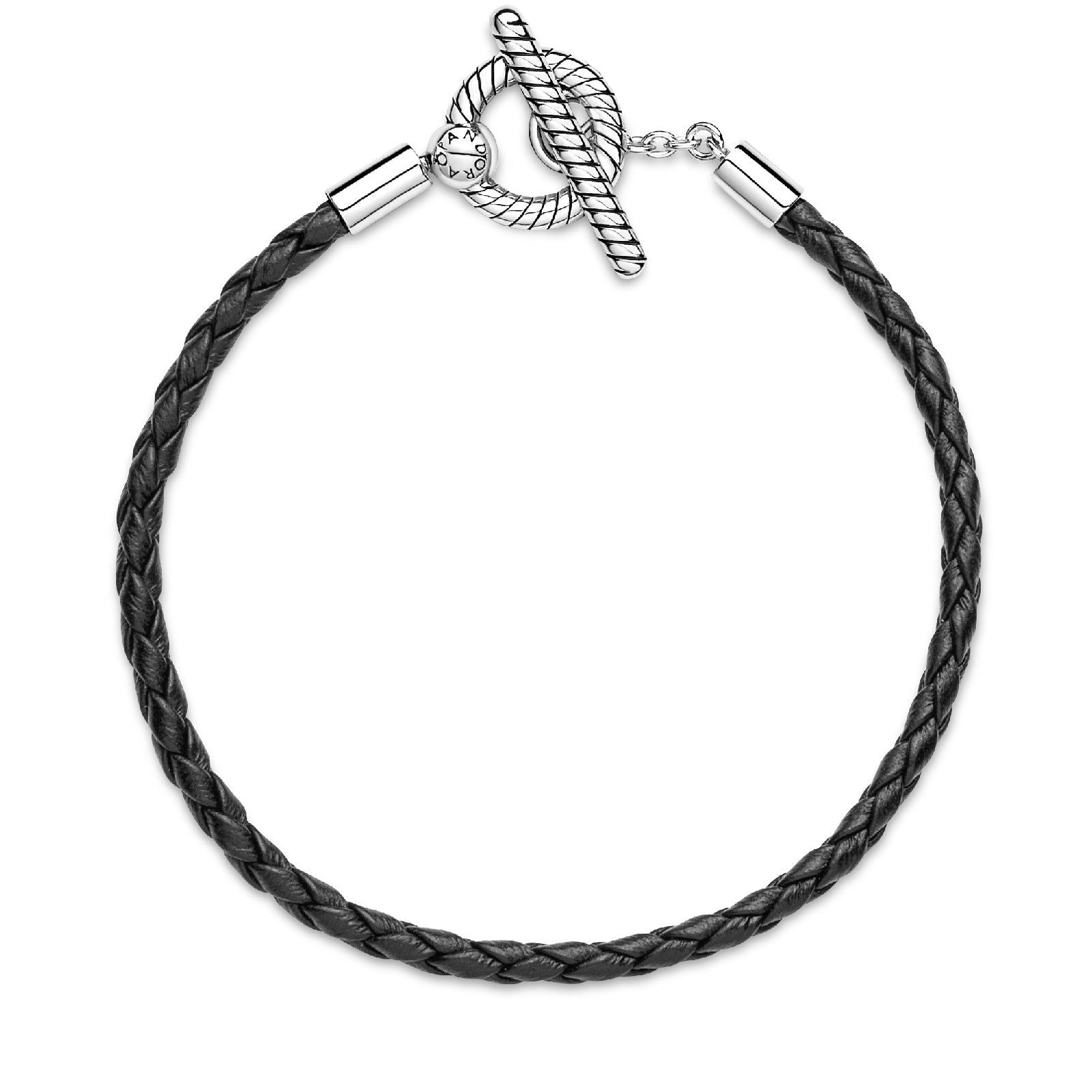 Bracciale in Pelle Nera con Chiusura a T 591675C01-2