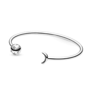 Bracciale rigido aperto Pandora Moments Moon & Stars 599120C01-1