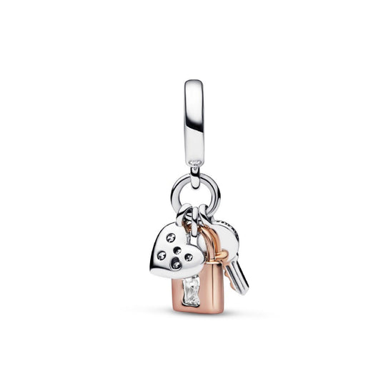 Charm Pendente Chiave, Lucchetto e Cuore 782506C01-1