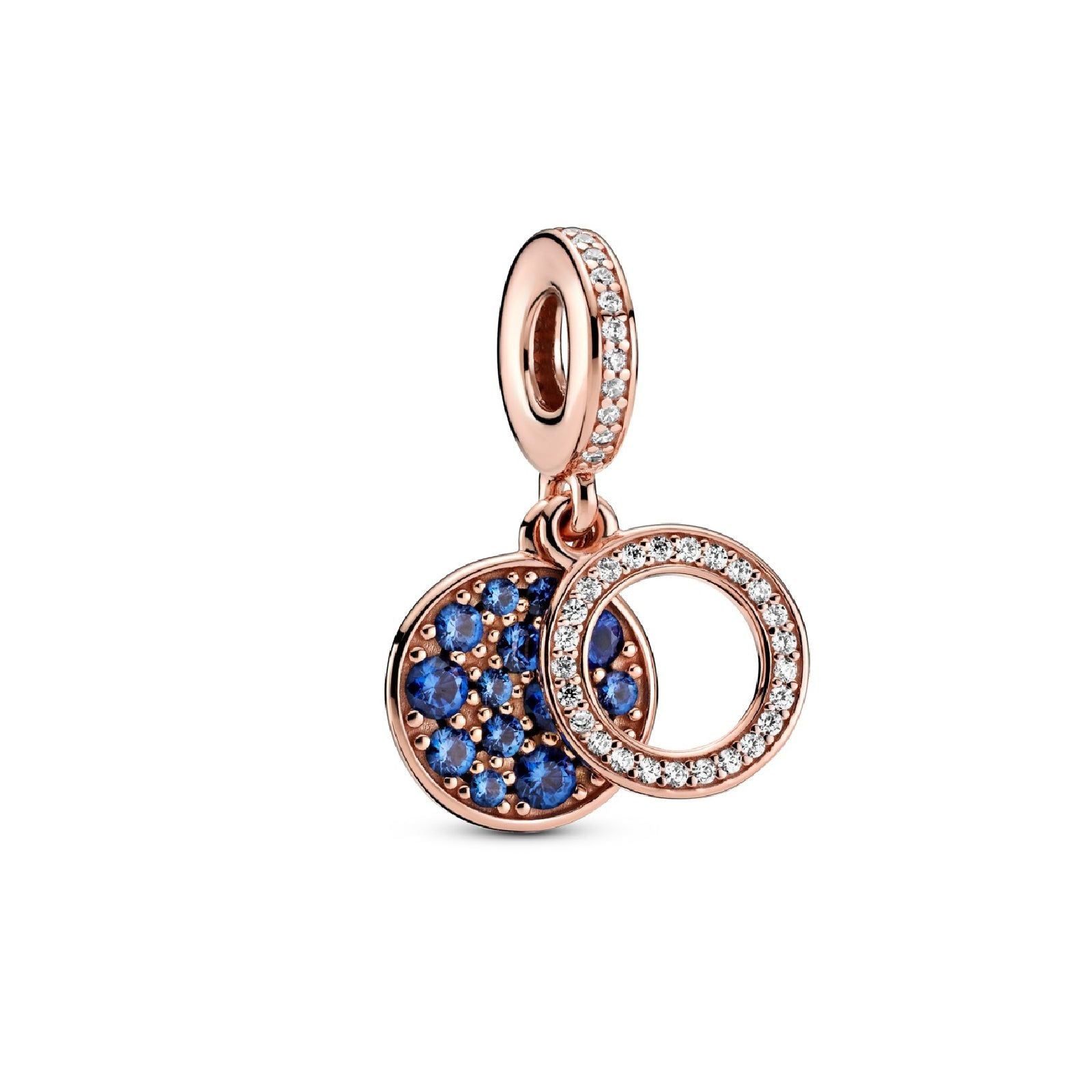 Charm pendente doppio con disco blu scintillante 789186C01-1