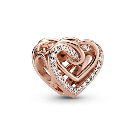 Charm Cuori intrecciati scintillante 789270C01-1