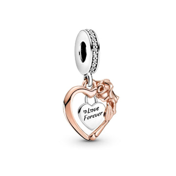 Charm pendente Cuore e rosa 789290C01-1