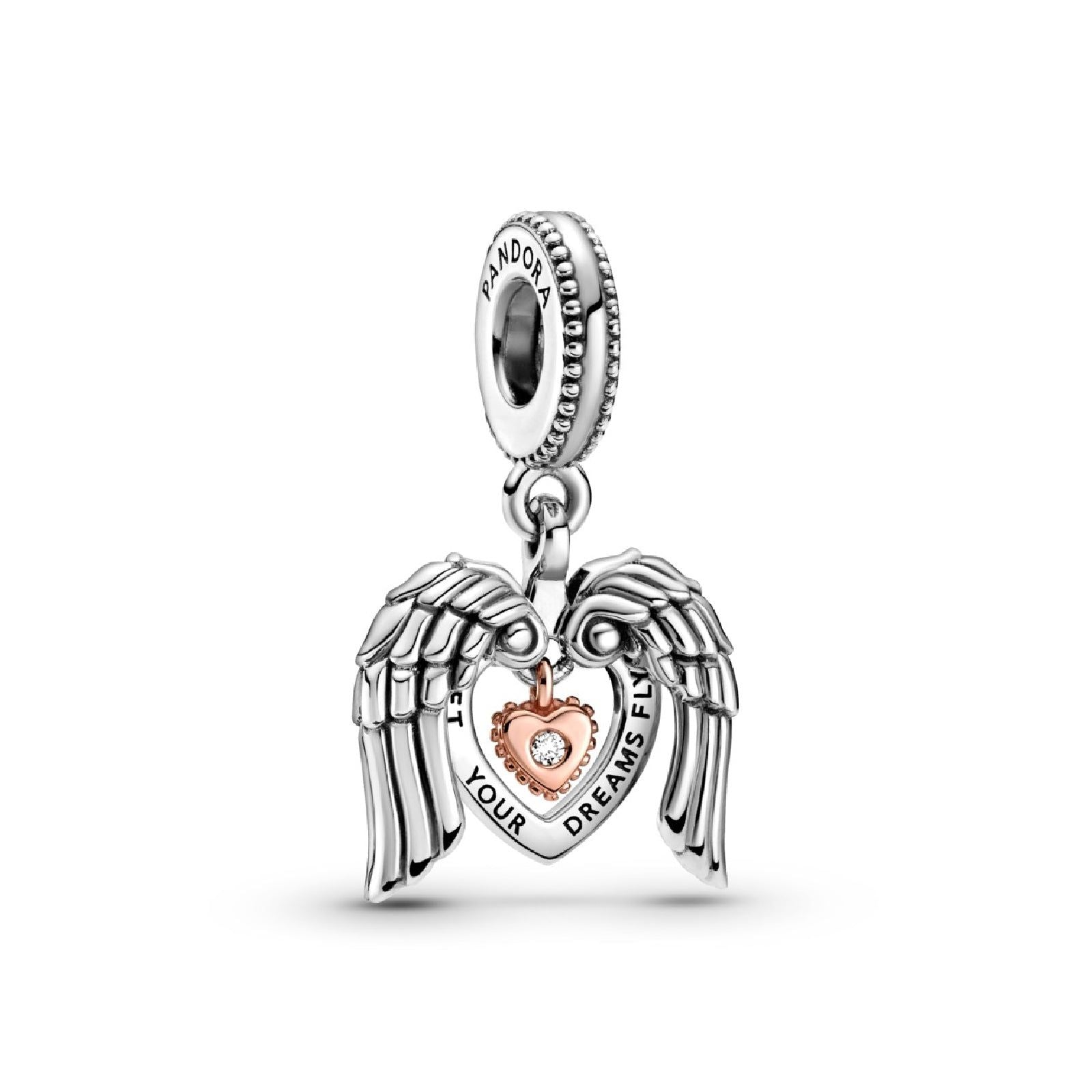 Charm pendente Cuore e ali d’angelo Pandora Club 2021 789296C01-1