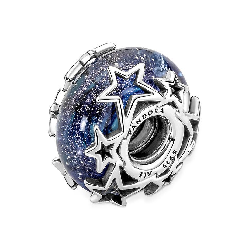 Charm Vetro di Murano Blu con Stelle 790015C00-2