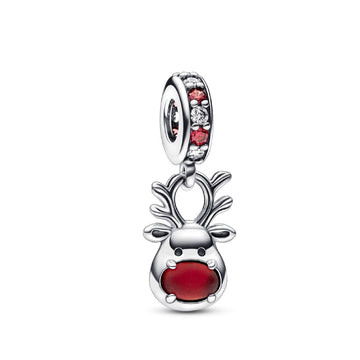 Charm Pendente Renna Naso Rosso Vetro di Murano 792330C01-1