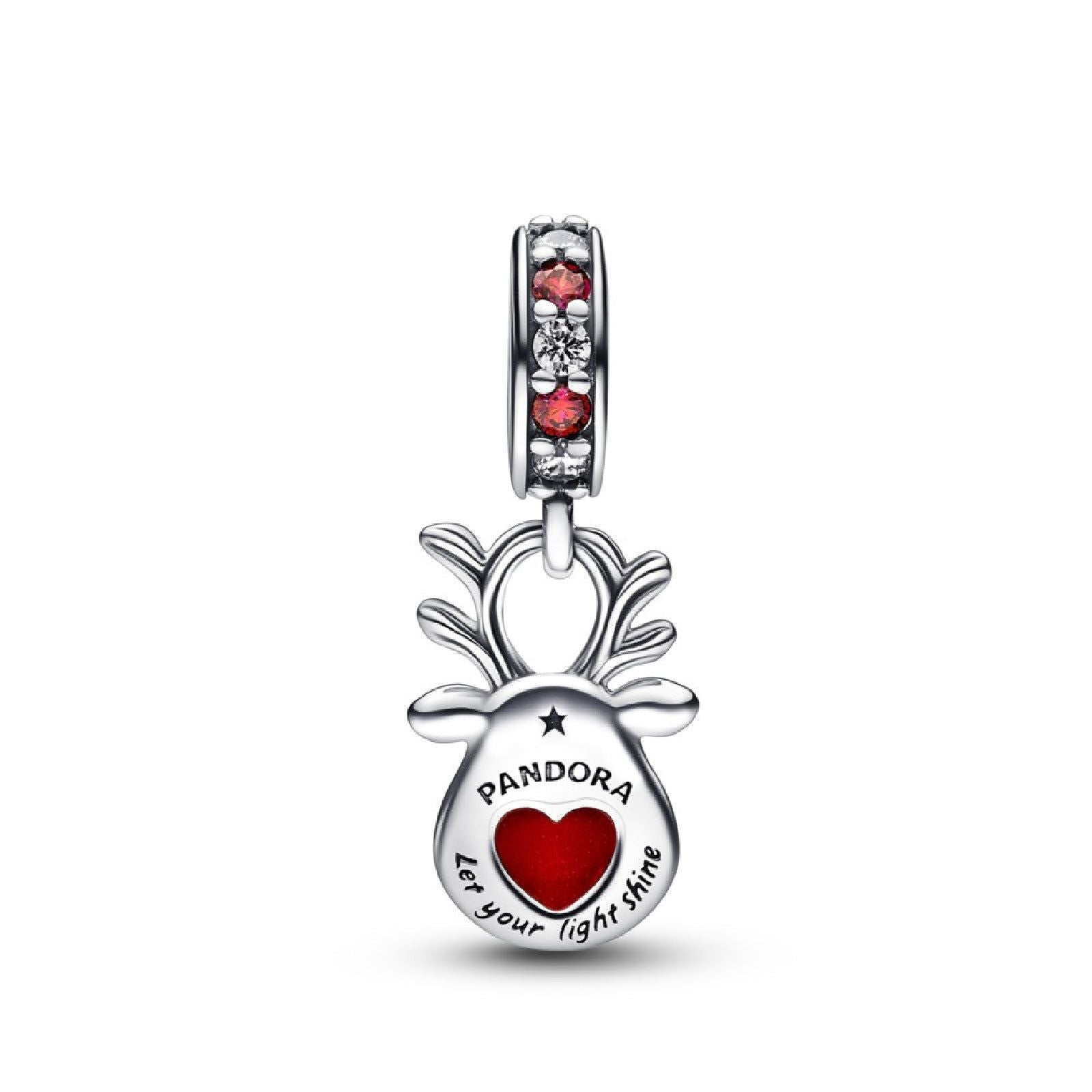 Charm Pendente Renna Naso Rosso Vetro di Murano 792330C01-2