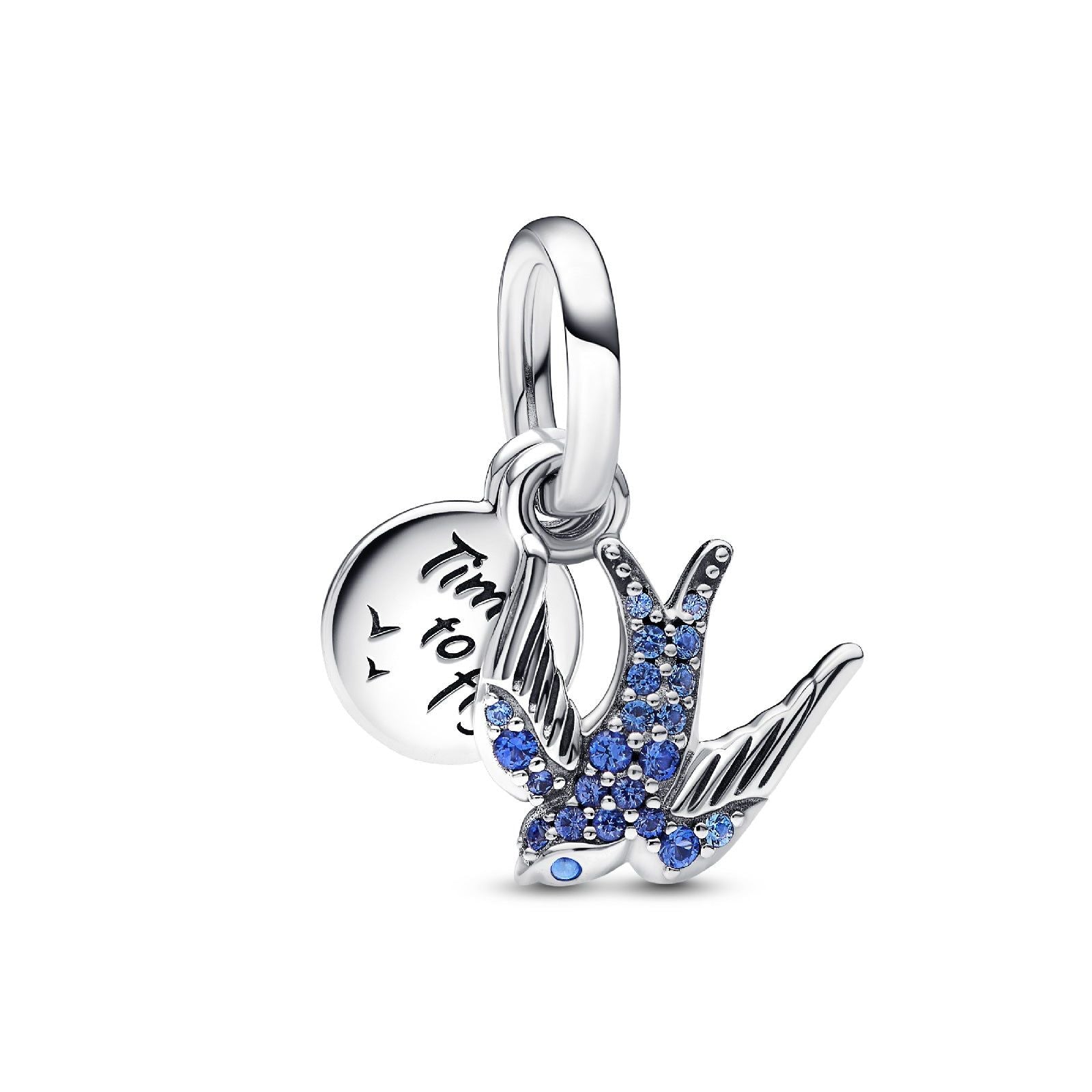 Charm pendente doppio Rondine Scintillante e Messaggio 792570C01-1