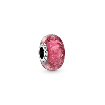 Charm in vetro di Murano rosa con onde 798872C00-1