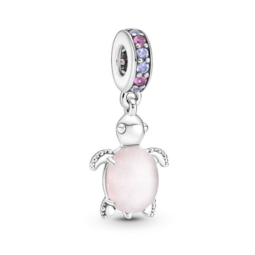 Charm Pendente Tartaruga Marina Rosa Vetro di Murano 798939C02-1