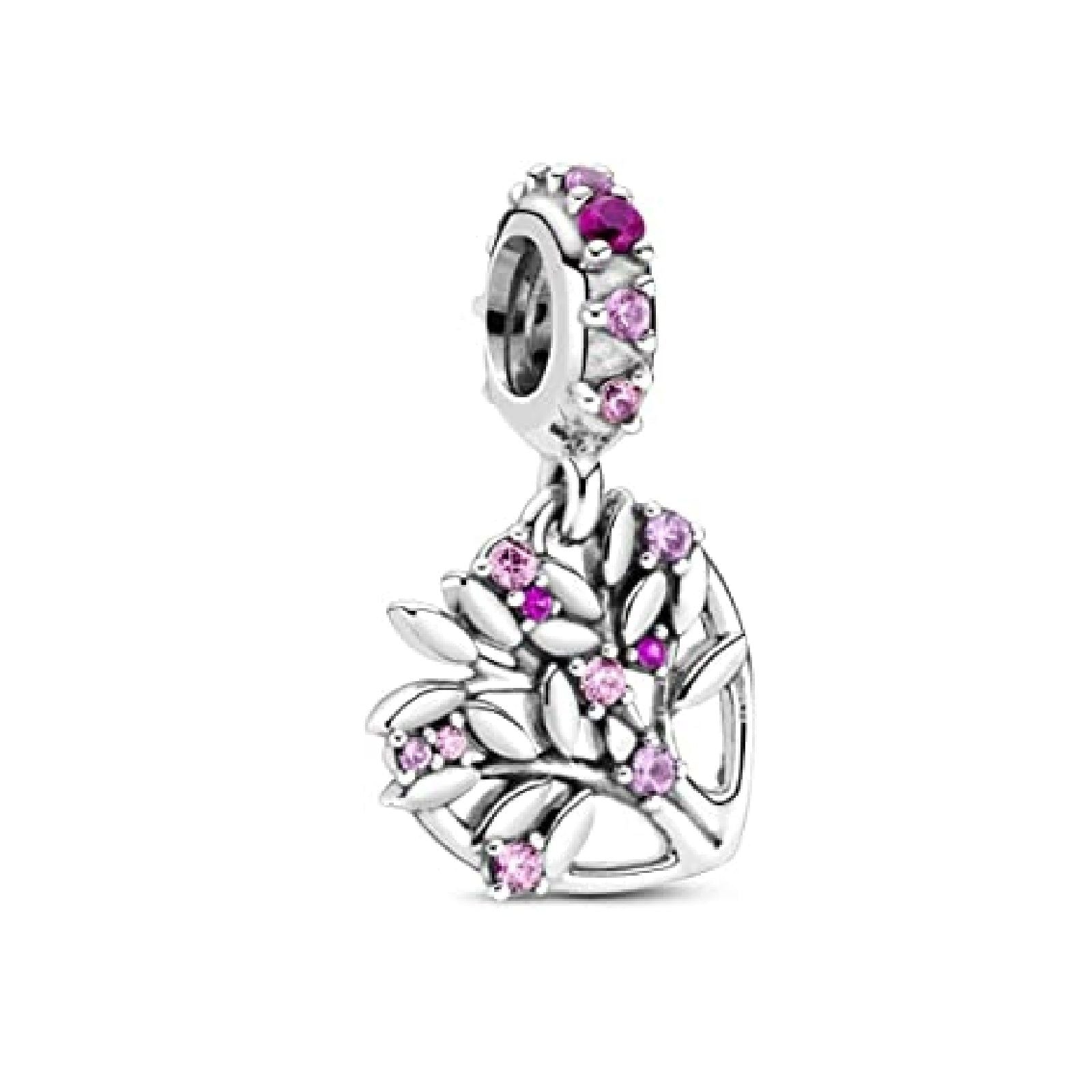 Charm pendente a cuore rosa Albero della famiglia 799153C01-1