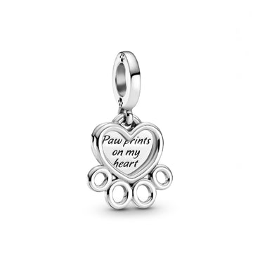 Charm pendente Impronta di zampa e cuori 799360C00-1