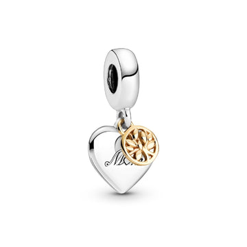 Charm pendente bicolore Albero della famiglia e cuore 799366C00-1